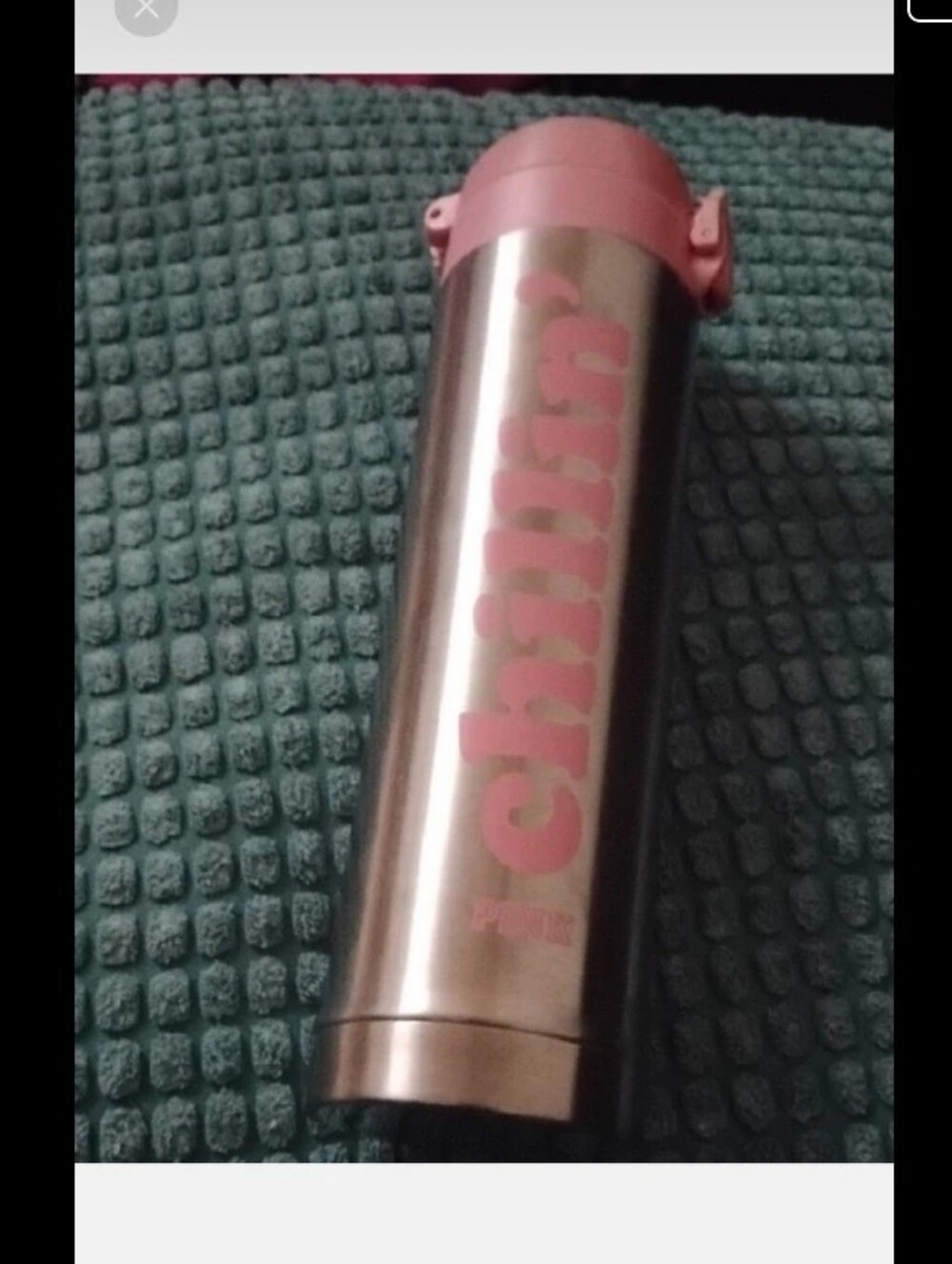 PINK Victoria's Secret Stainless Steel Travel Tumbler with Pink Accents